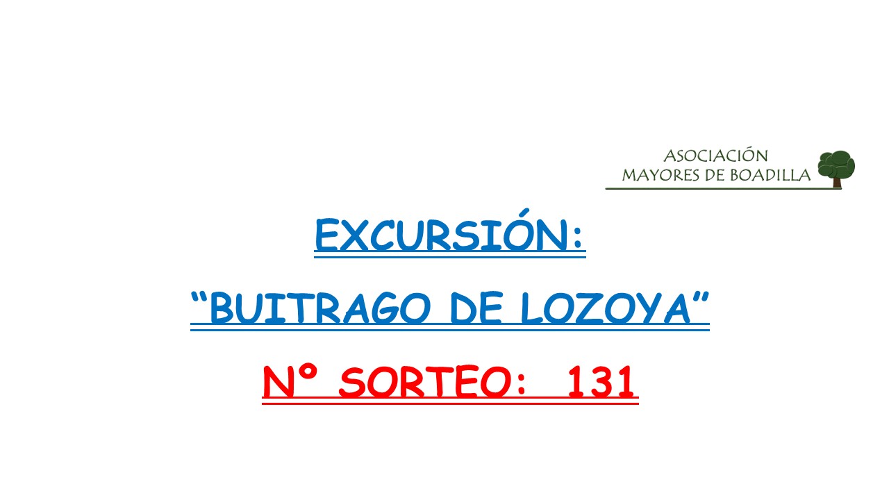 SORTEO BUITRAGO DE LOZOYA